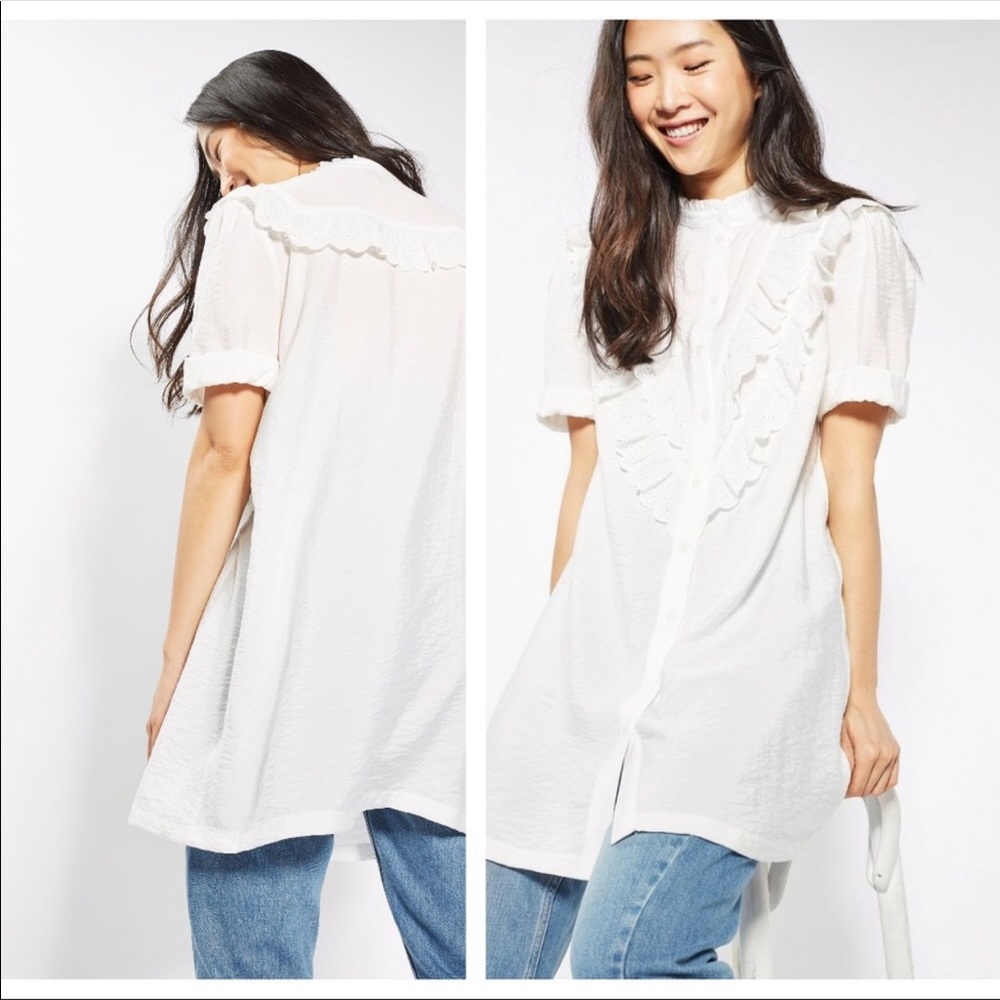 Top shop drill button down dress